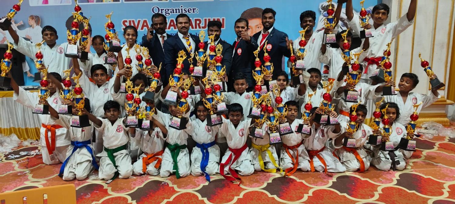 JSJ Karate Master Training Students